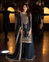 Tew Heavy Faux Georgette With Heavy Embroidery Sequence Work Top With Sharara Dupatta Wholesalers In Delhi